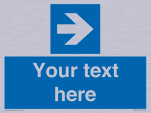 Custom Directional signage blue right arrow 